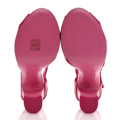 Chanel Lambskin Pearl CC Sandals 38 Pink 6 of 10