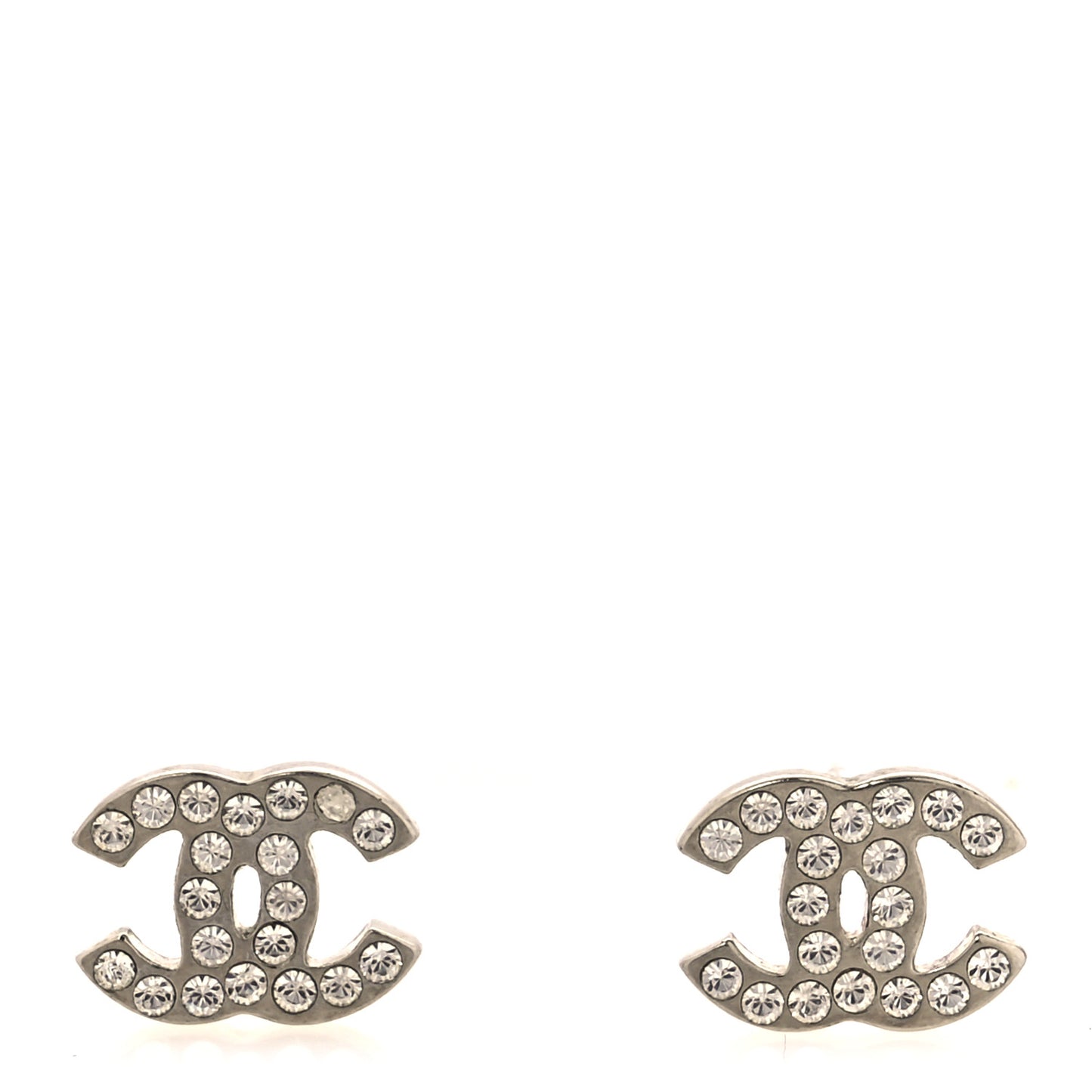 Crystal CC Earrings Silver