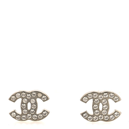 Chanel Crystal CC Earrings Silver 1 of 5