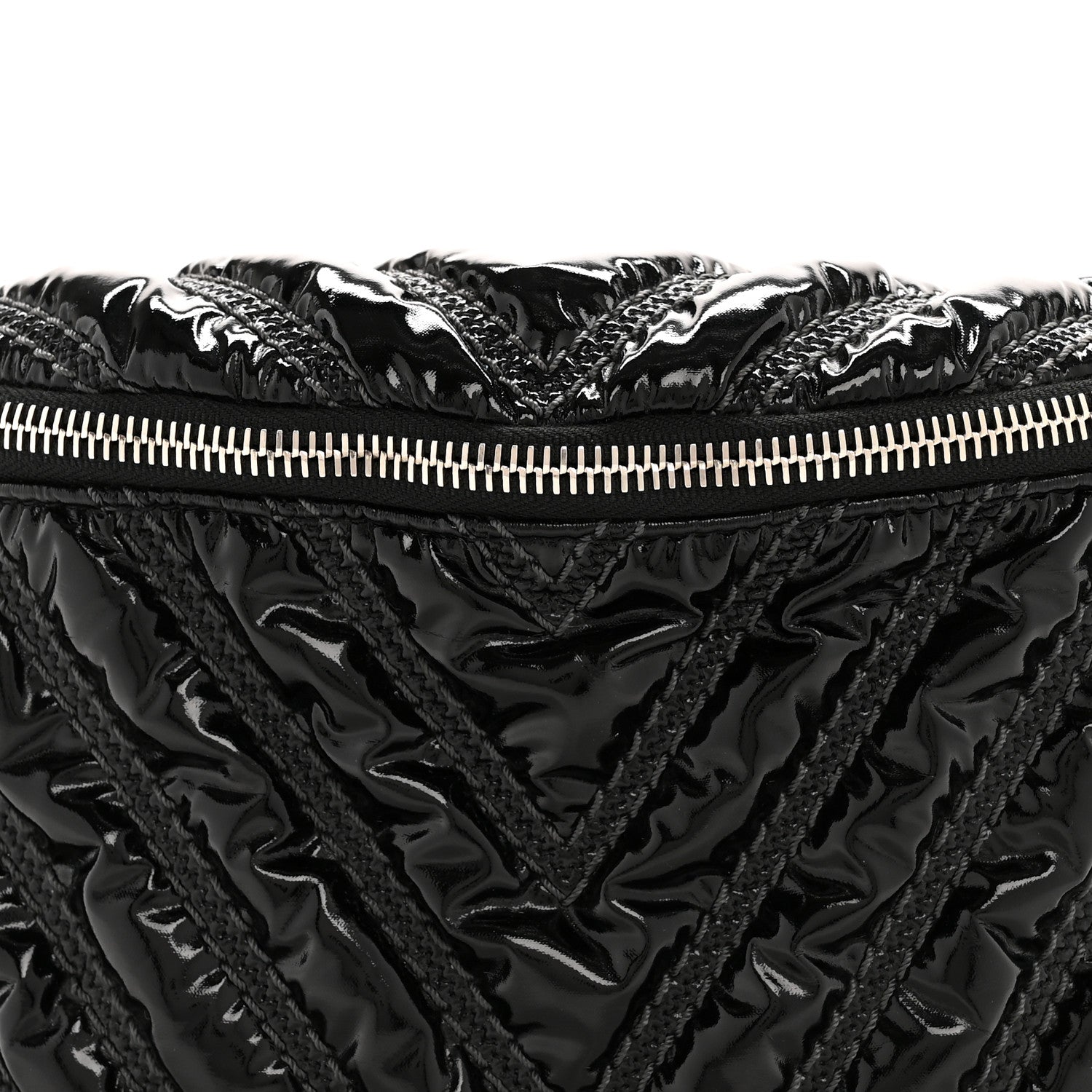 Chanel Lame Chevron Space Suit Waist Bag Black 8 of 13