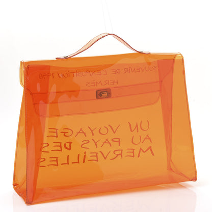Hermes Vinyl Souvenir De L'Exposition Kelly Orange 2 of 12
