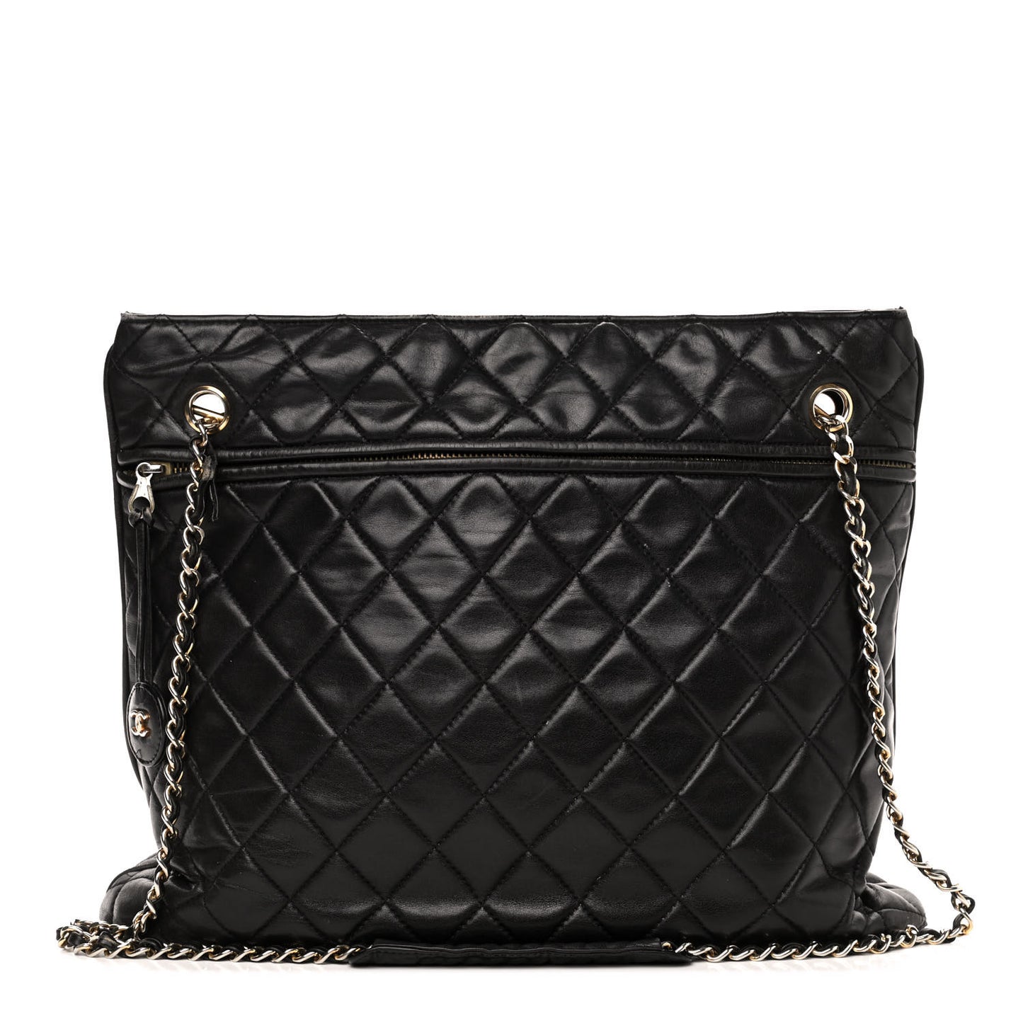Lambskin Quilted Shoulder Bag Black
