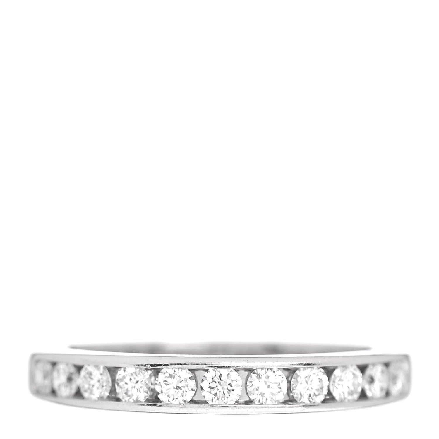 Tiffany Platinum Diamond .33ctw Half Circle Wedding Band Ring 51 5.75 1 of 7