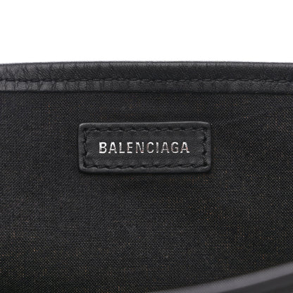 Balenciaga Cotton Canvas Satin Calfskin S Navy Cabas Natural Black 7 of 11