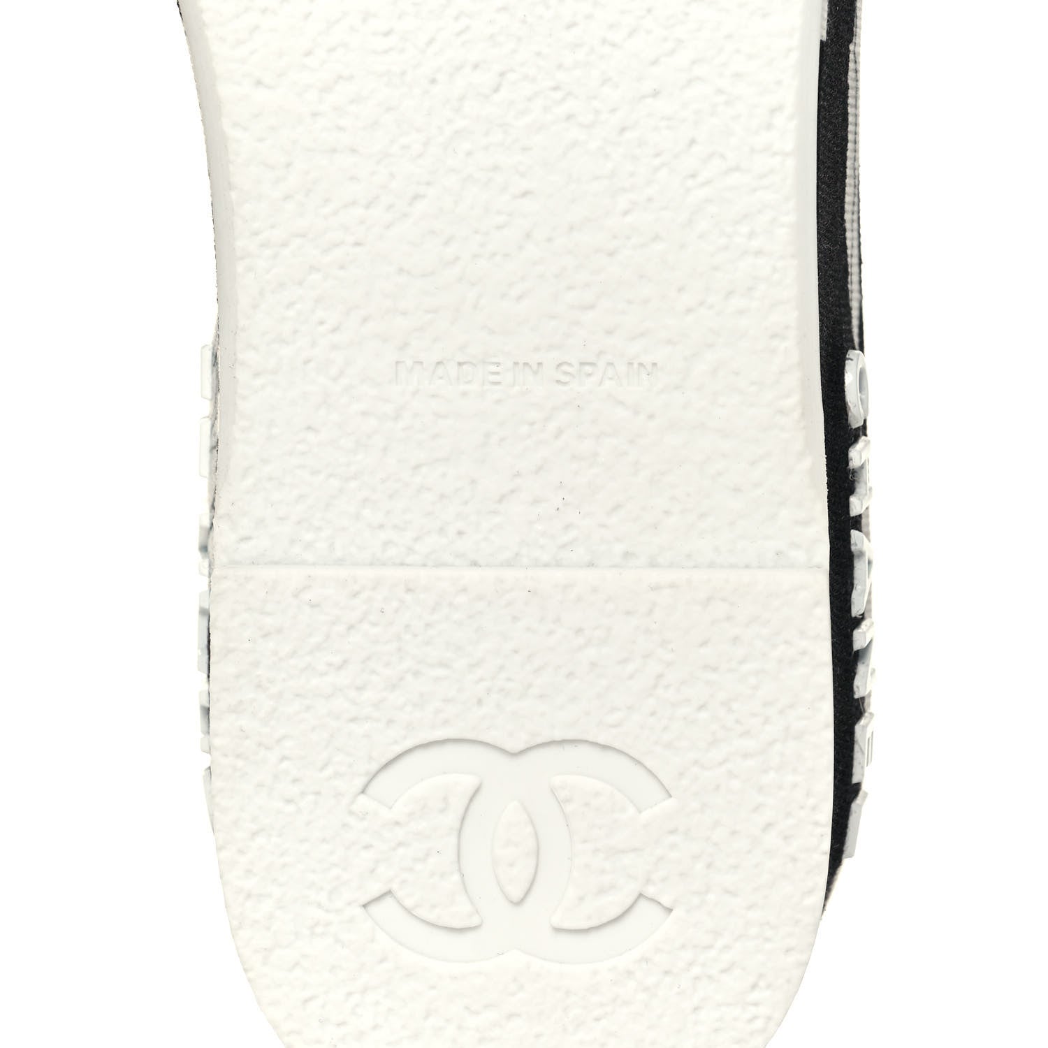 Chanel Fabric Grosgrain Printed CC Espadrille Slip On Sandals 40 White Black 6 of 9