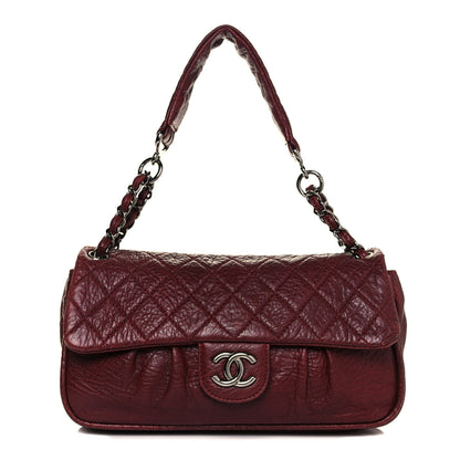 Chanel Distressed Lambskin Lady Braid Flap Burgundy 1 of 11