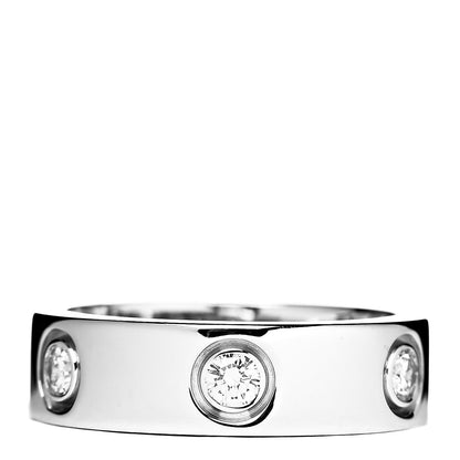 Cartier 18K White Gold 6 Diamond 5.5mm LOVE Ring 52 6 1 of 7