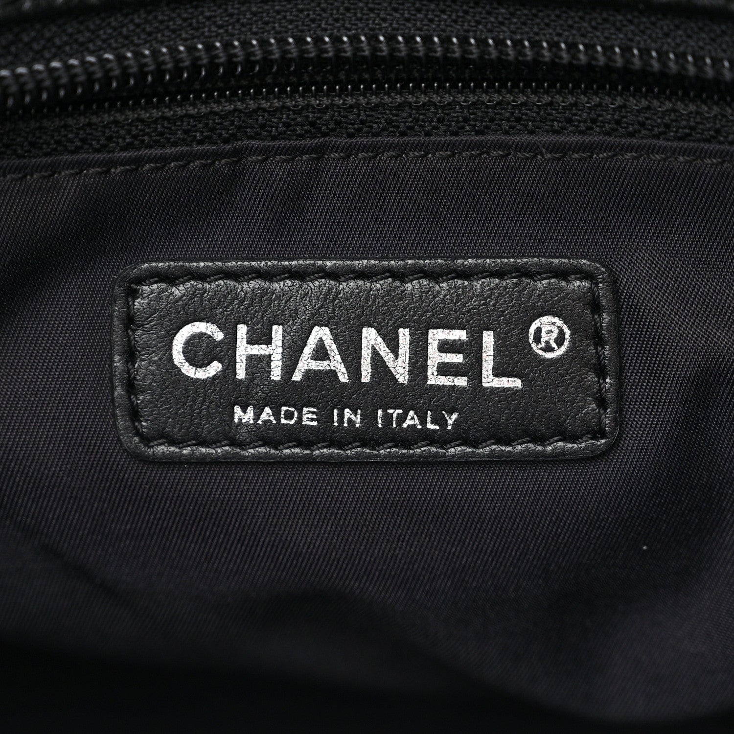 Chanel Metallic Coated Canvas Quilted Small Paris Biarritz Tote Black 6 of 10