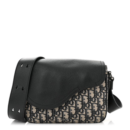 Christian Dior Grained Calfskin Oblique Mini Saddle Messenger Black 1 of 10