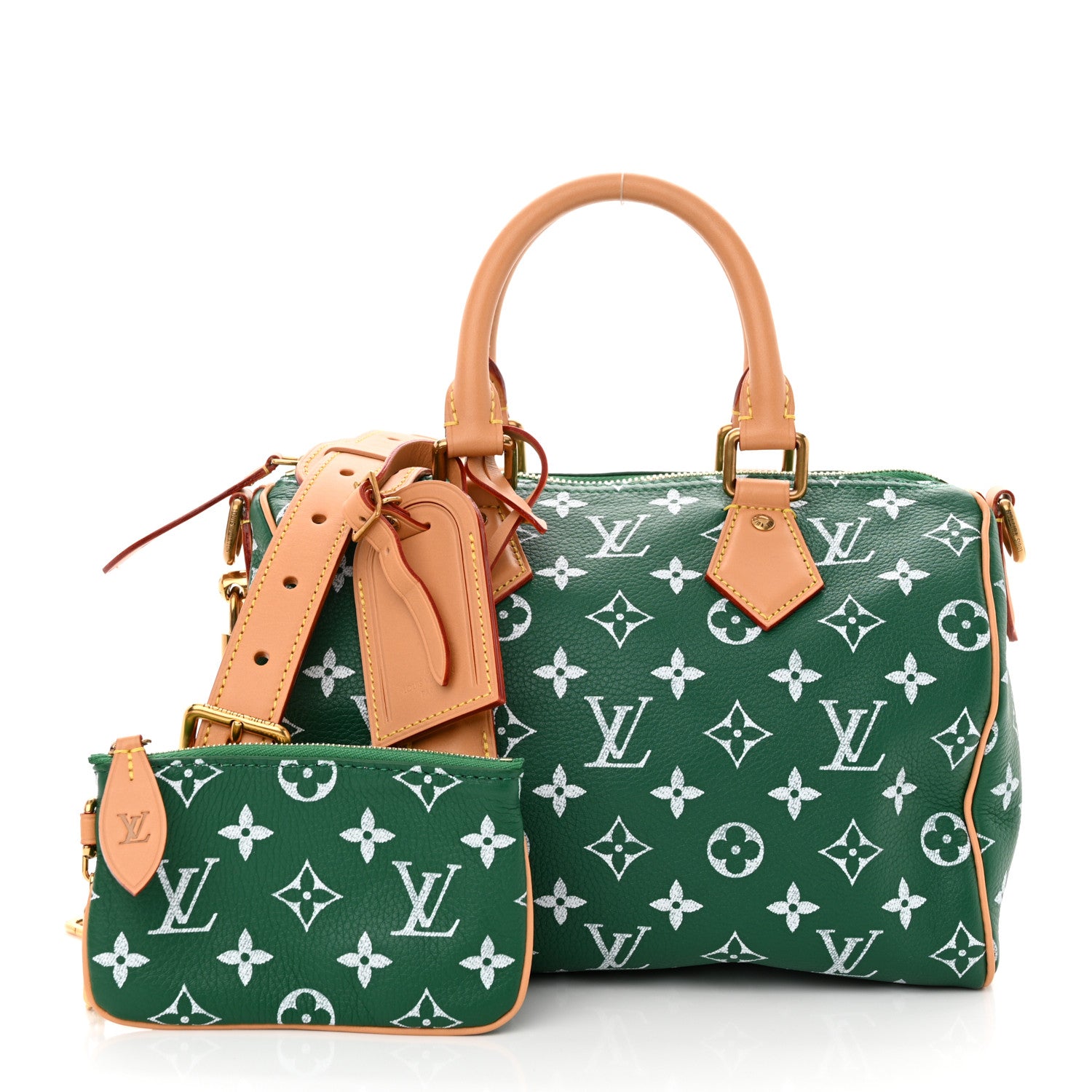 Louis Vuitton Calfskin Monogram Speedy P9 Bandouliere 25 Green 3 of 11