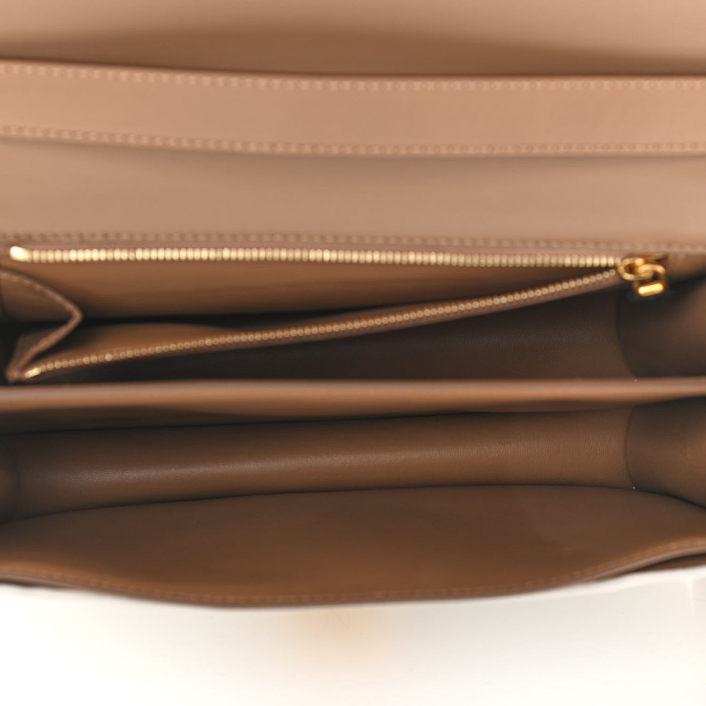 Smooth Calfskin Monogram Medium TB Bag Chalk White Camel