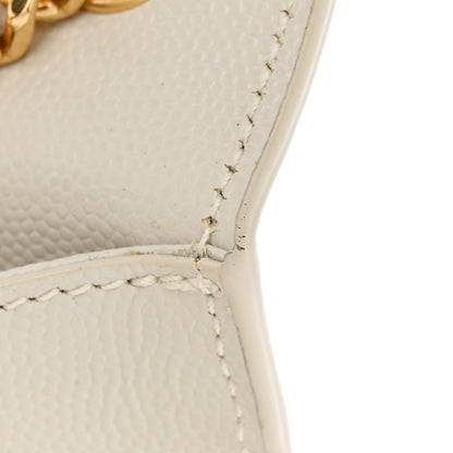 Saint Laurent Grain De Poudre Calfskin Medium Classic Monogram Kate Tassel Satchel Crema Soft 11 of 12