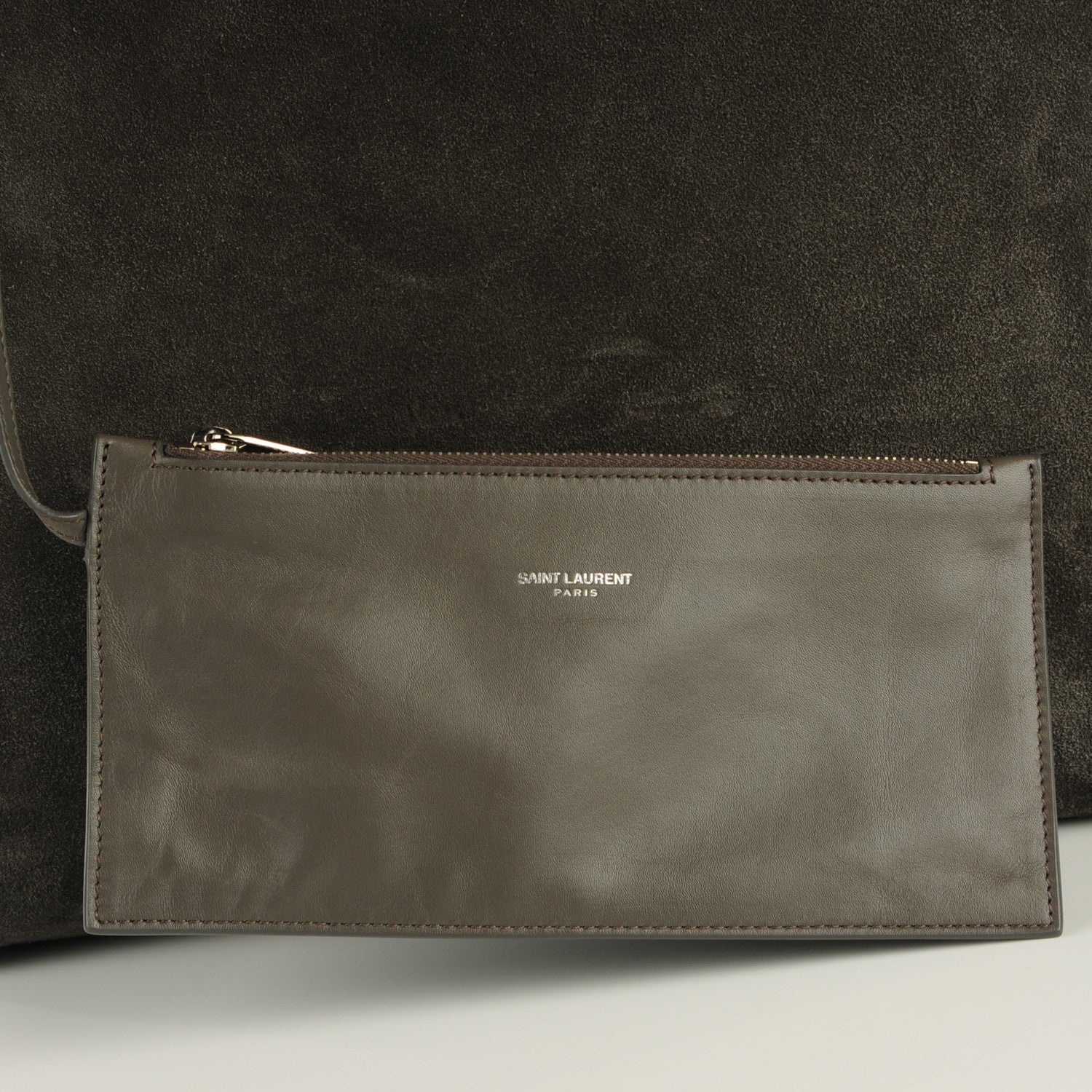 Saint Laurent Suede Studded North South Shopper Tote Earth 6 of 9
