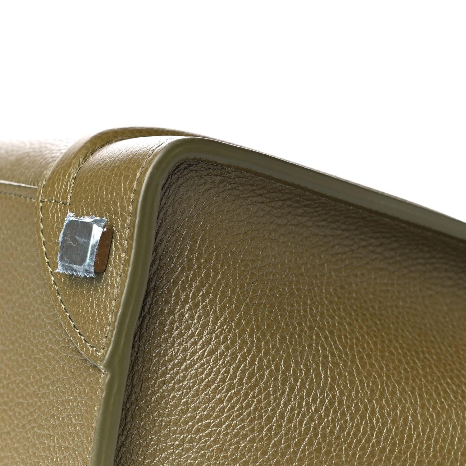 Celine Drummed Calfskin Micro Luggage Dark Olive 12 of 14