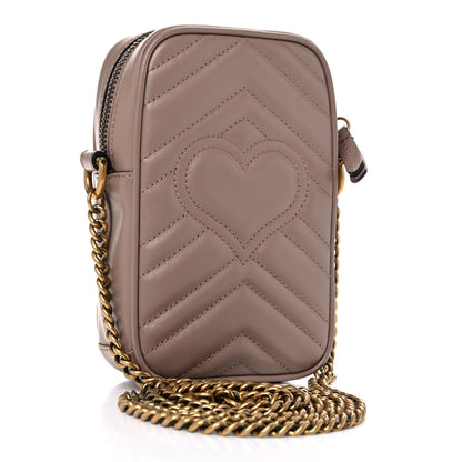 Gucci Calfskin Matelasse Mini GG Marmont Crossbody Bag Porcelain Rose 3 of 10