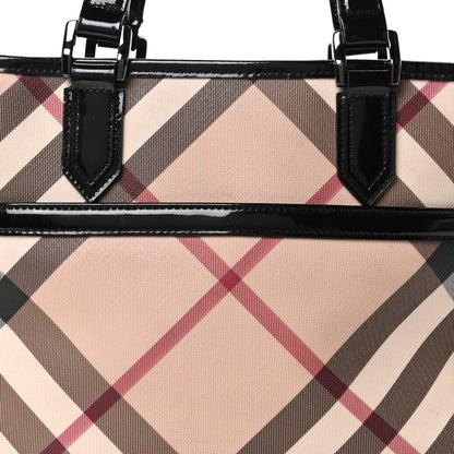 Burberry Supernova Check Patent Small Emmy Tote Black 8 of 10