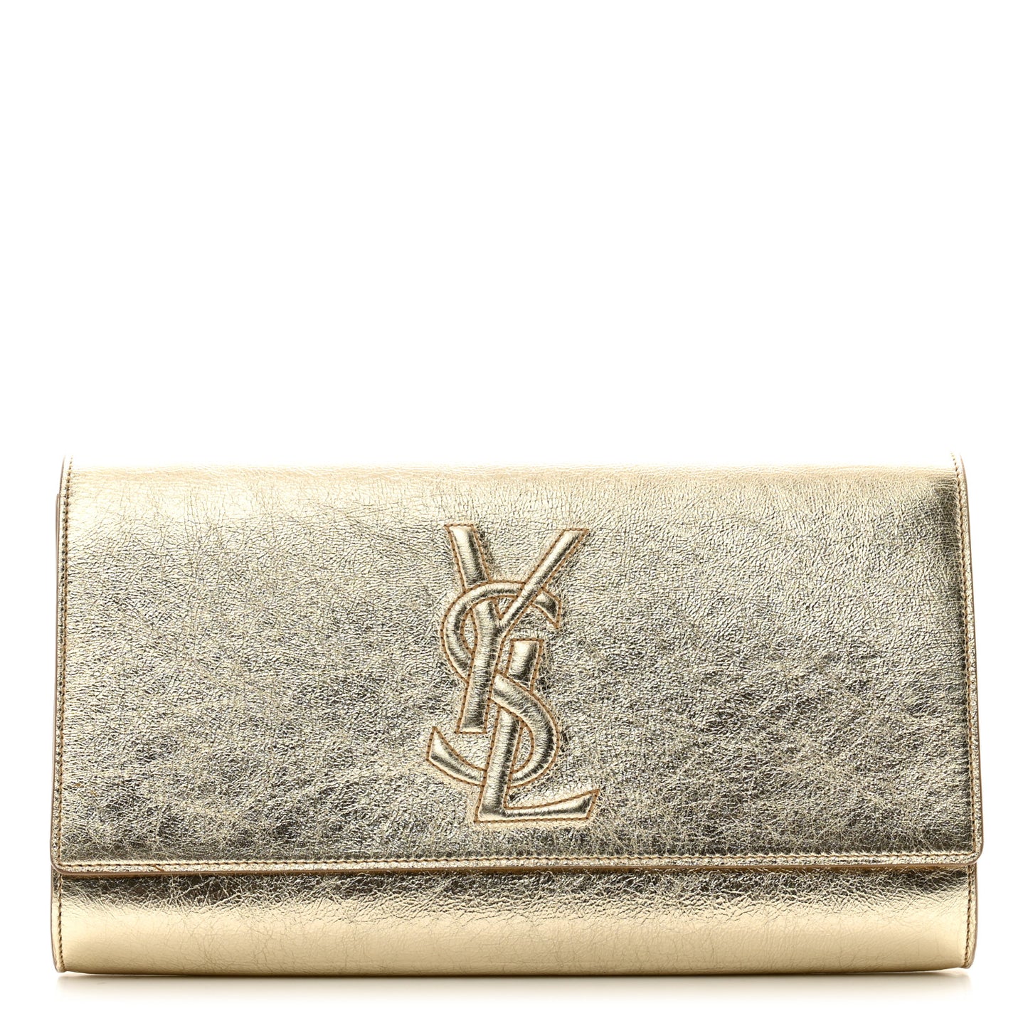 Metallic Calfskin Monogram Large Belle De Jour Clutch Gold
