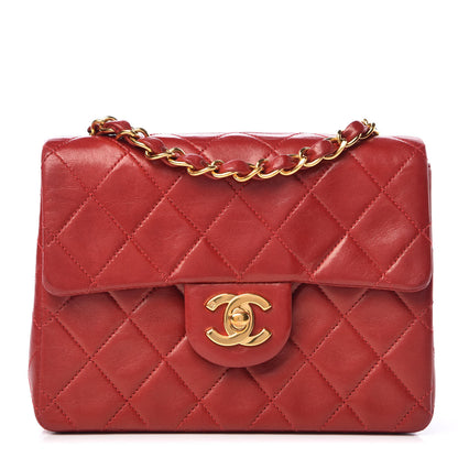 Chanel Lambskin Quilted Mini Square Flap Red 1 of 16