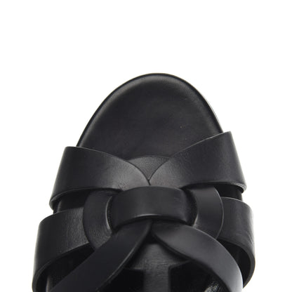 Saint Laurent Calfskin Tribute 75 Platform Sandals 37 Black 10 of 19