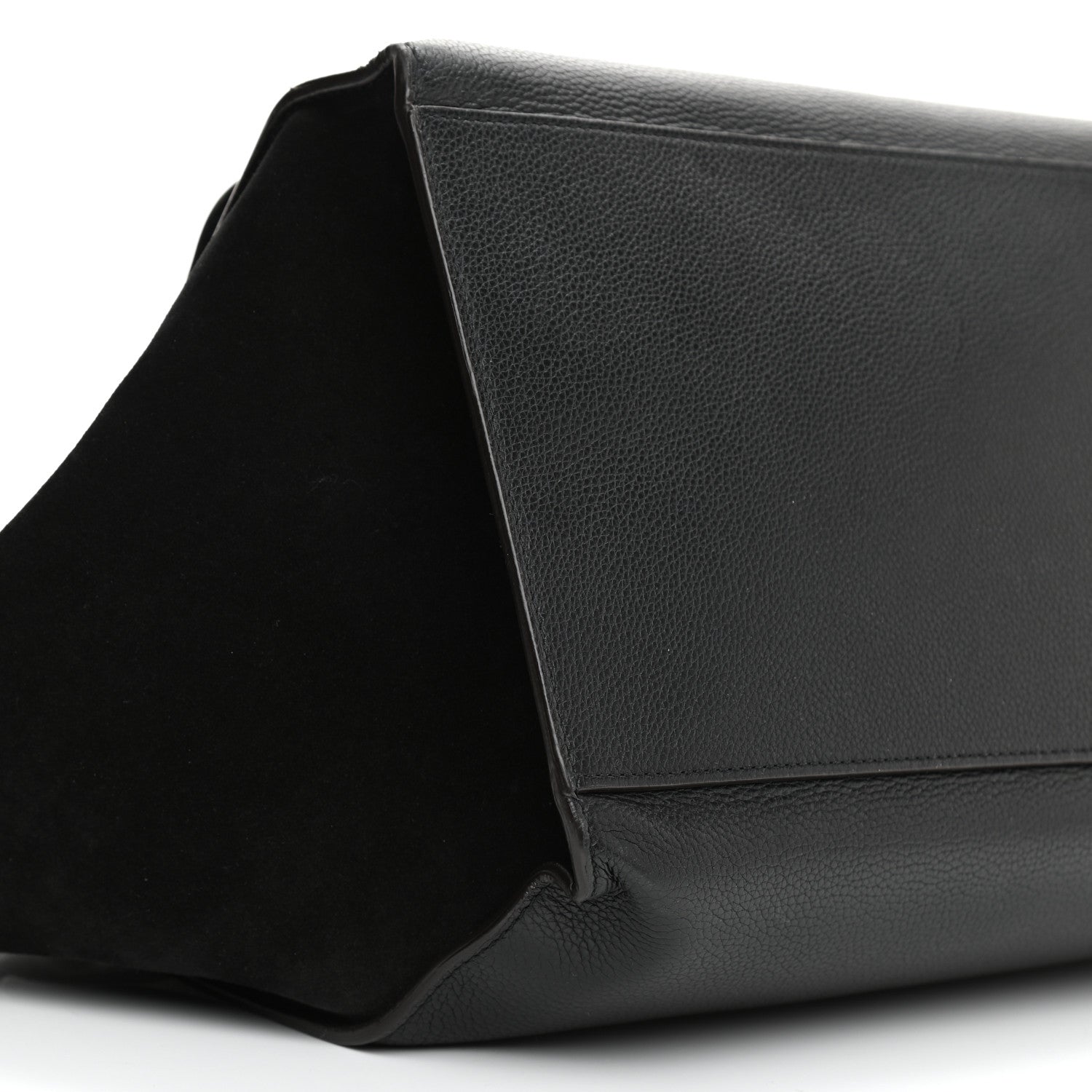 Celine Drummed Calfskin Suede Large Trapeze Black 9 of 11