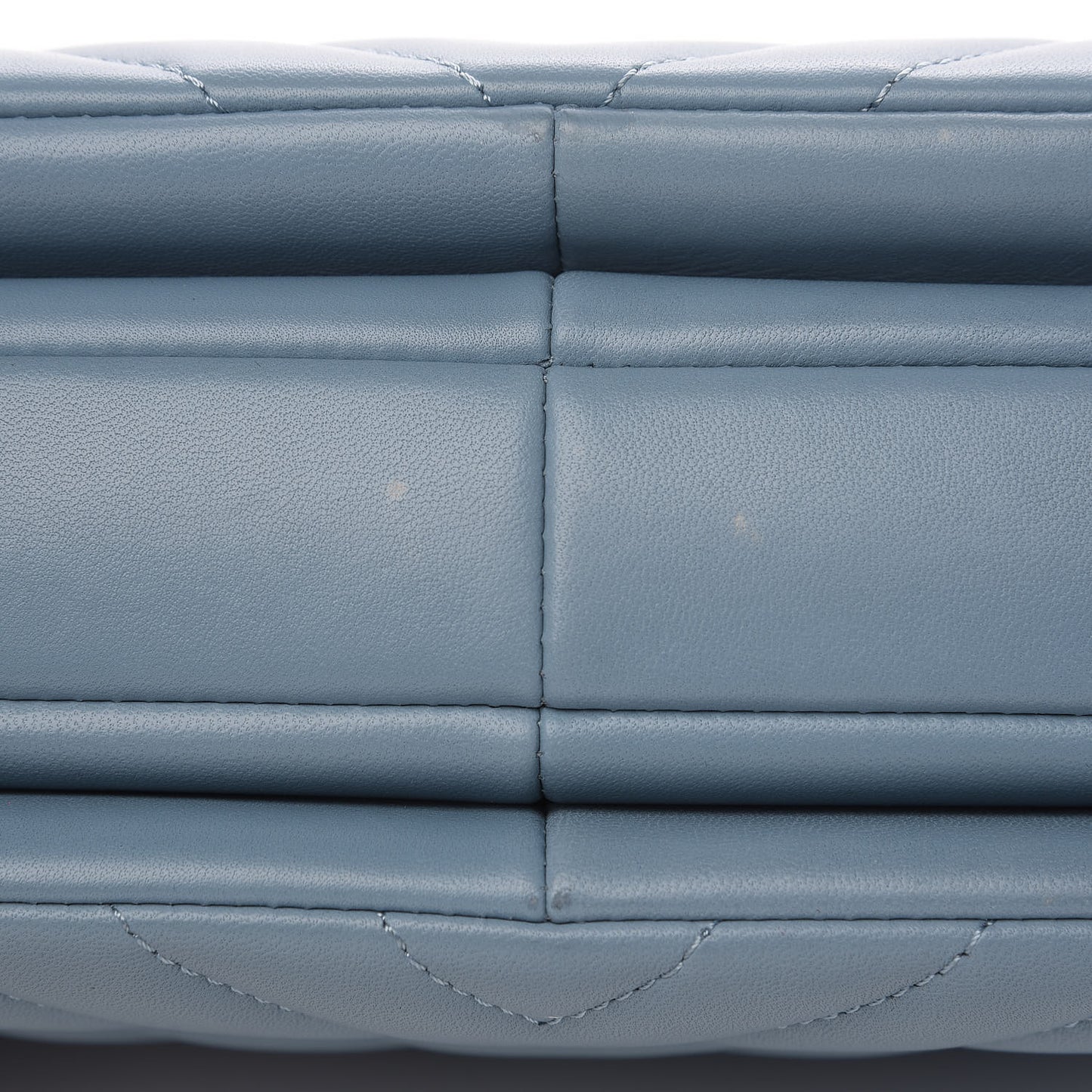 Lambskin Chevron Quilted Small Trendy CC Flap Dual Handle Bag Blue