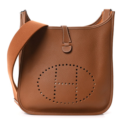 Hermes Taurillon Clemence Evelyne III PM Gold 1 of 10