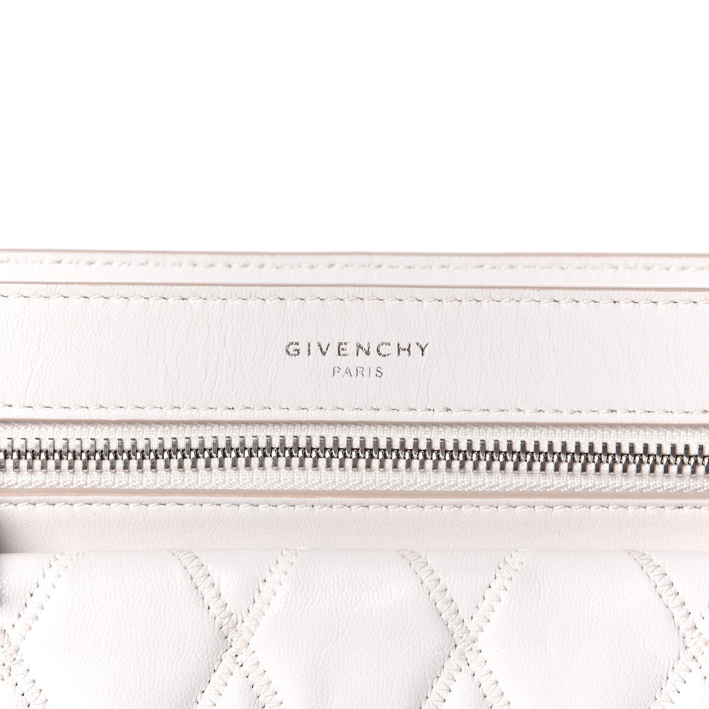 Goatskin Quilted Pocket Crossbody Off White