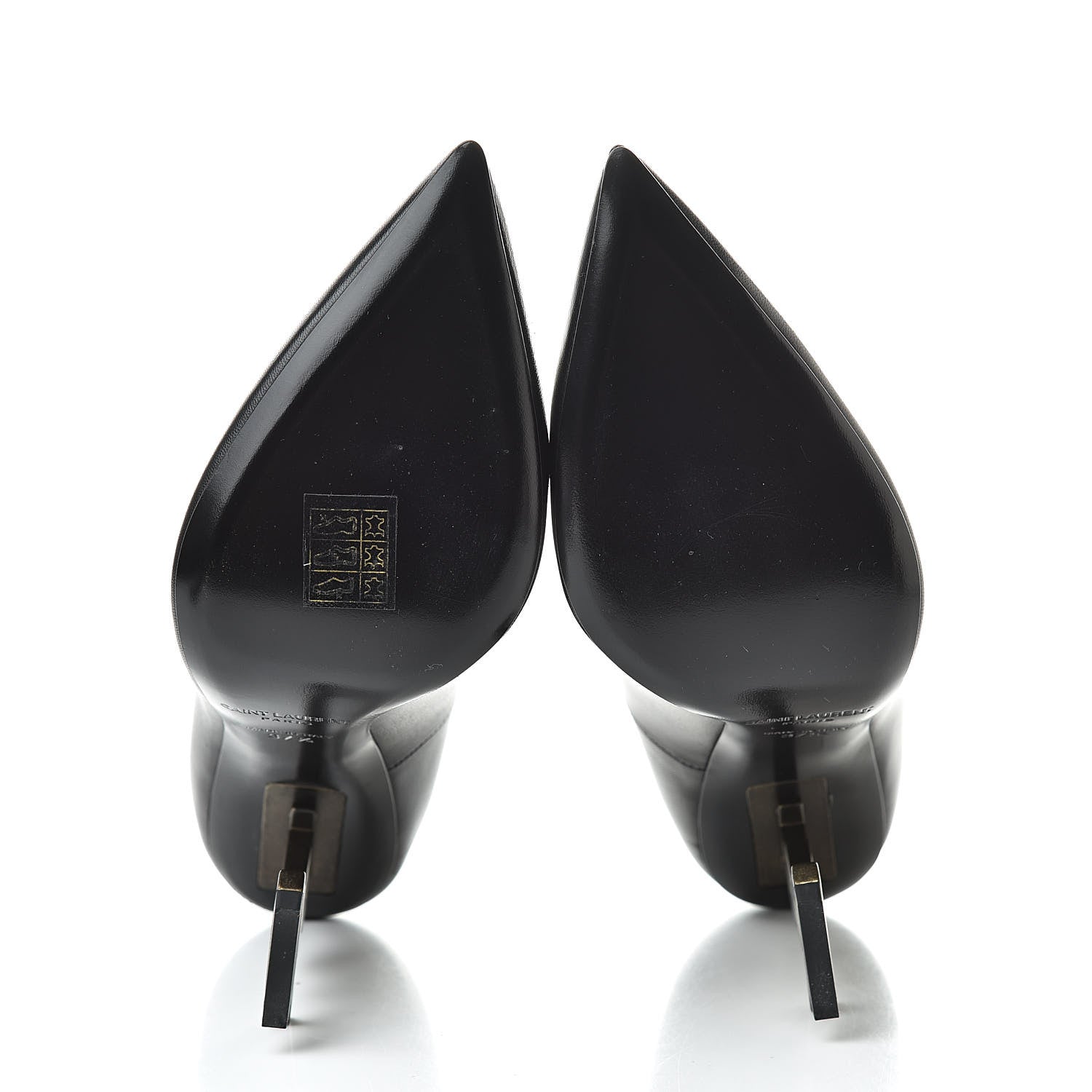 Saint Laurent Calfskin Opyum 110 Pumps 37.5 Black Gold 5 of 10