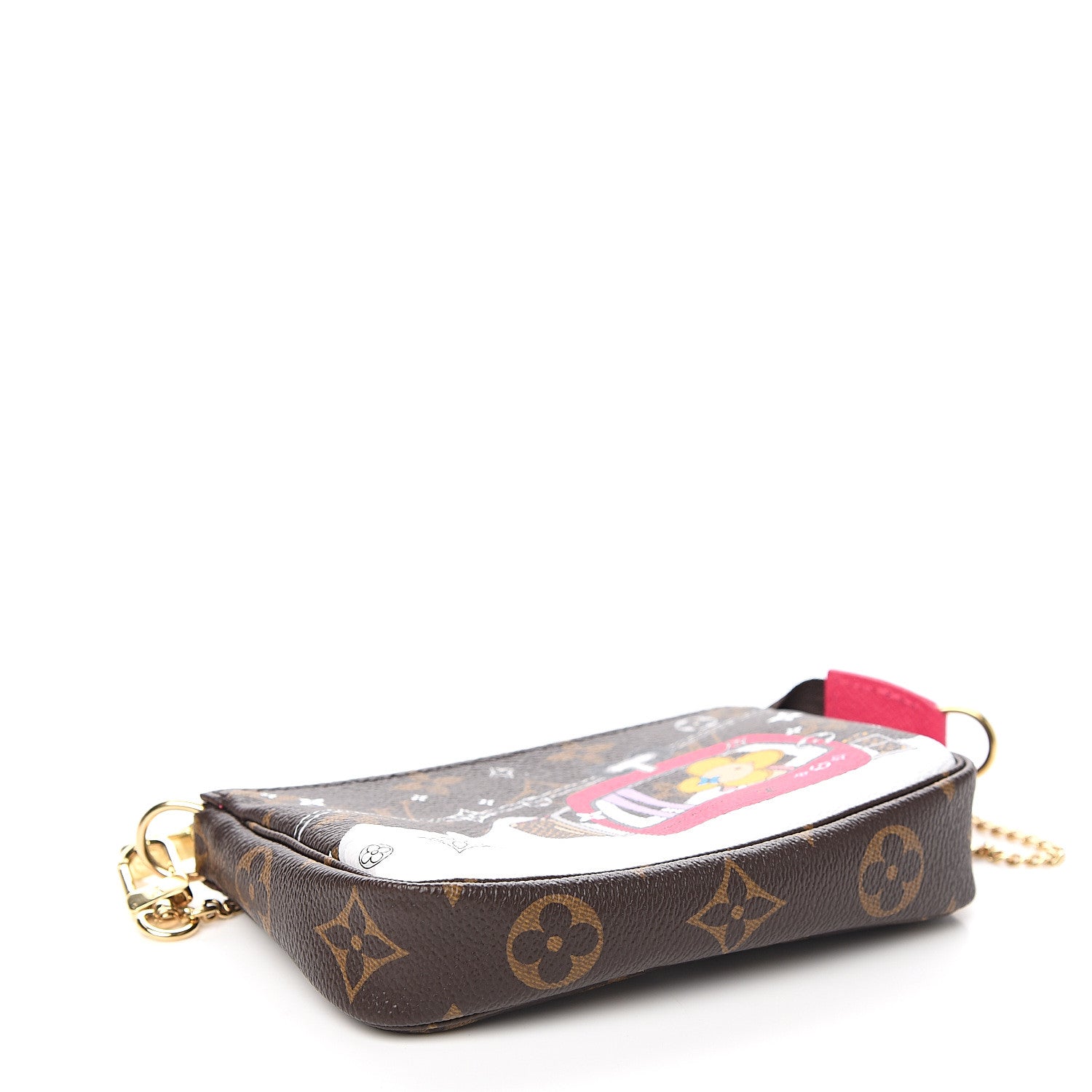 Louis Vuitton Monogram 2019 Christmas Animation Mini Courchevel Pochette Accessories Fuchsia 3 of 7