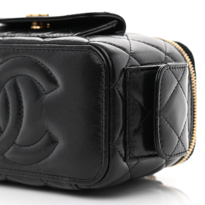 Chanel Lambskin Quilted Polly Pocket East West Top Vanity With Chain Black 10 of 10