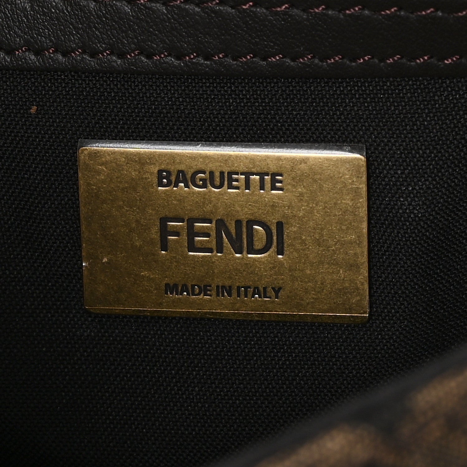 Fendi Fabric Jacquard FF 1974 Midi Chain Baguette Tobacco Moro 6 of 10