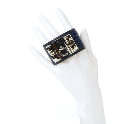 Hermes Matte Alligator Collier De Chien CDC Bracelet S Bleu De Malte 2 of 6