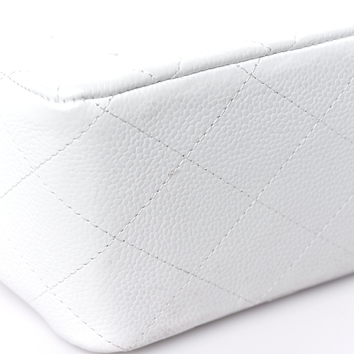 Chanel Caviar Quilted Jumbo Single Flap White 14 of 14