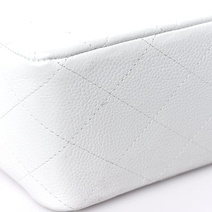 Chanel Caviar Quilted Jumbo Single Flap White 14 of 14