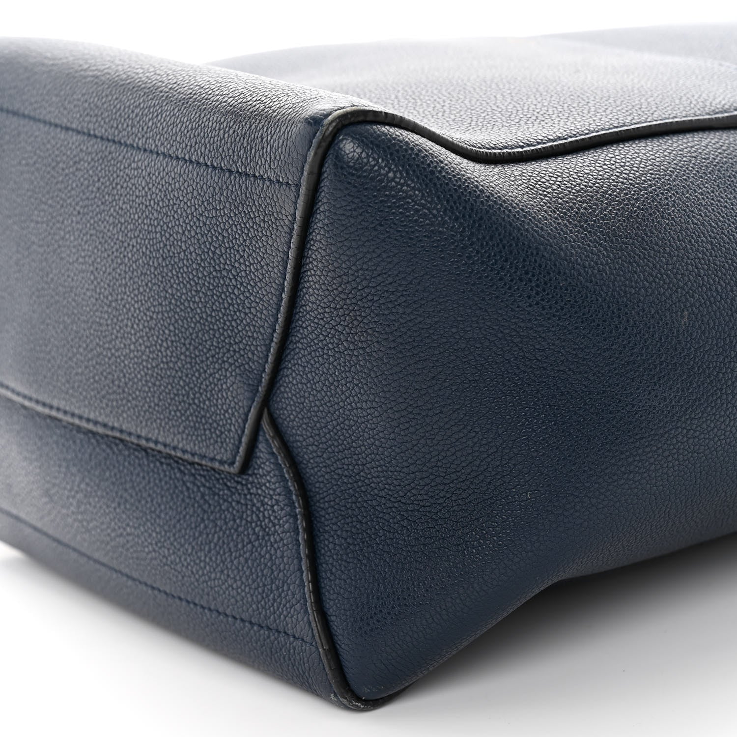 Celine Soft Grained Calfskin Sangle Bucket Bag Navy Blue 10 of 11