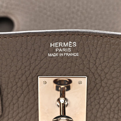 Hermes Taurillon Clemence Birkin 30 Etain 6 of 14