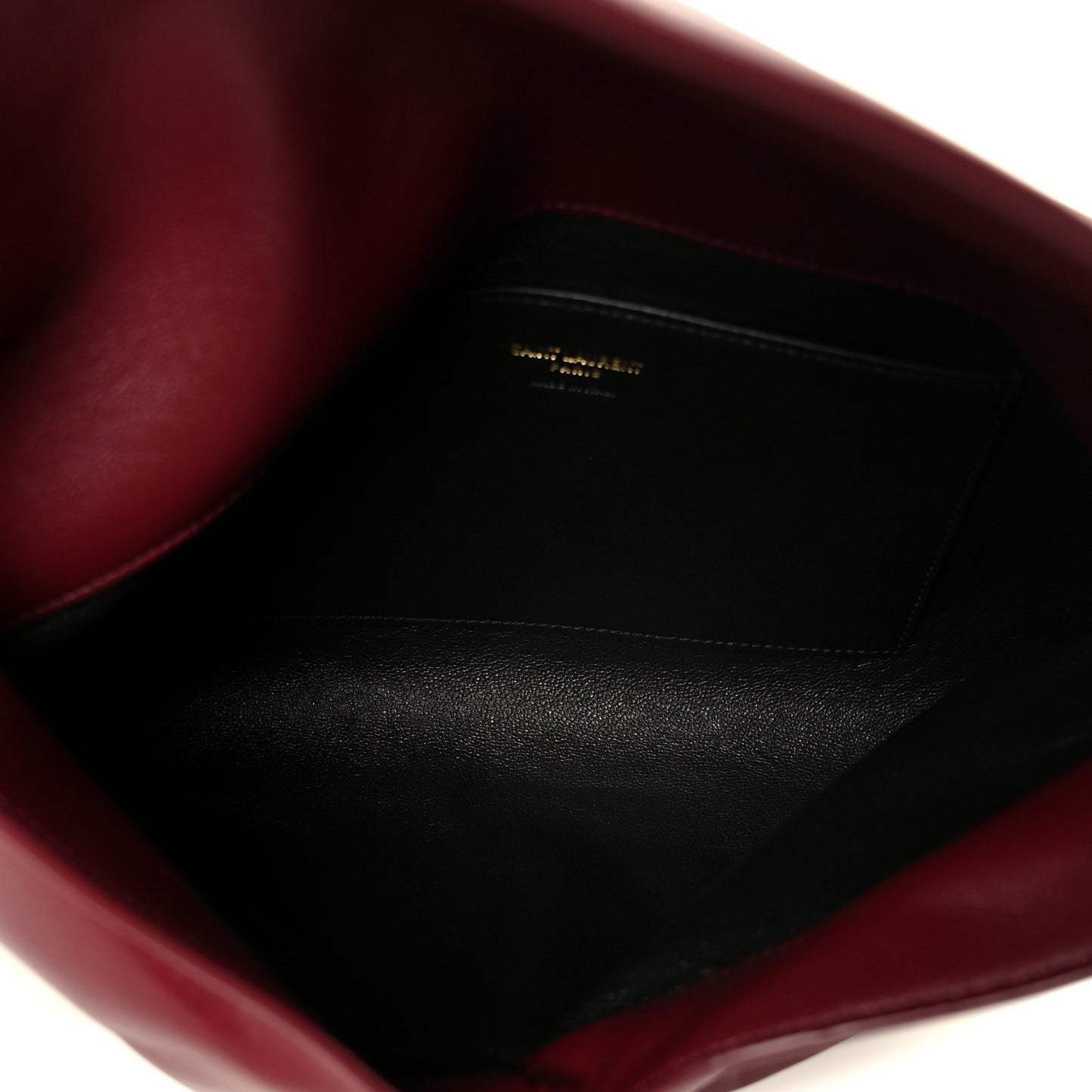 Lambskin Large Cassandre Envelope Pouch Dark Ruby