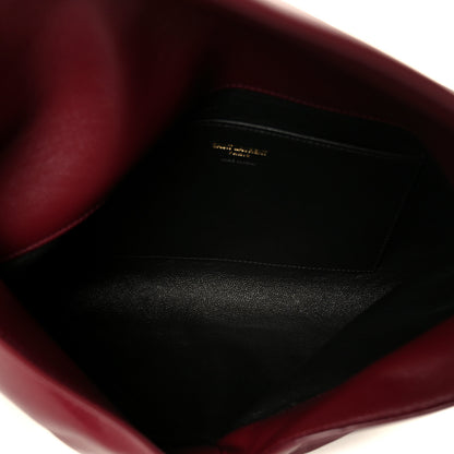 Saint Laurent Lambskin Large Cassandre Envelope Pouch Dark Ruby 5 of 8