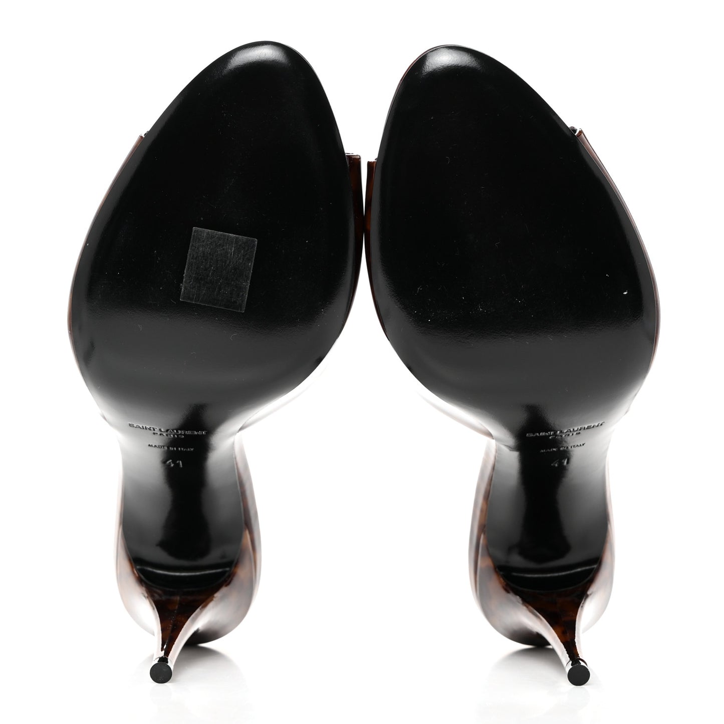Patent Tartaruga Sexy 95mm Mules 41 Tortoise Brown