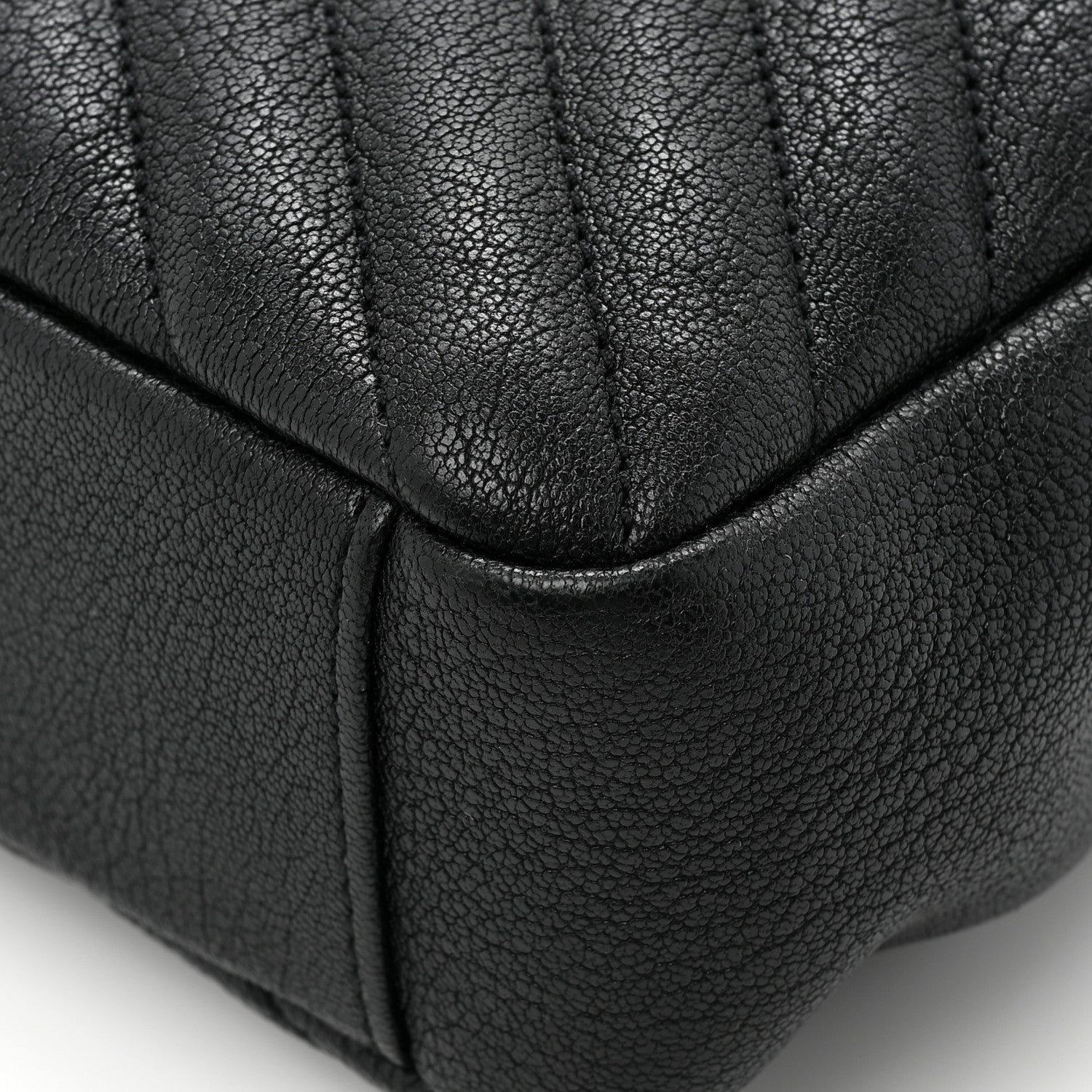 Saint Laurent Sheepskin Matelasse Chevron Monogram Medium College Bag Black 15 of 15