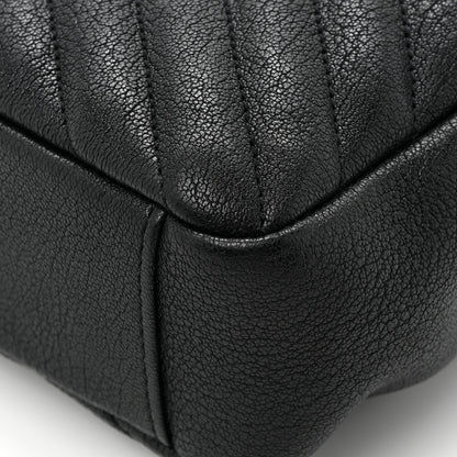 Saint Laurent Sheepskin Matelasse Chevron Monogram Medium College Bag Black 15 of 15