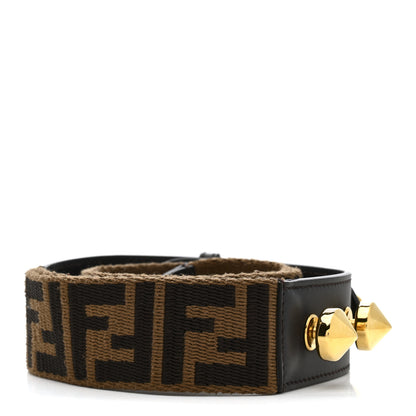 Fendi Ribbon Vitello Century FF 1974 Studded Strap You Fango Marrone Ebano 2 of 7