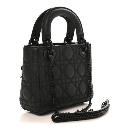 Christian Dior Ultra Matte Calfskin Cannage Mini Lady Dior Black 3 of 9