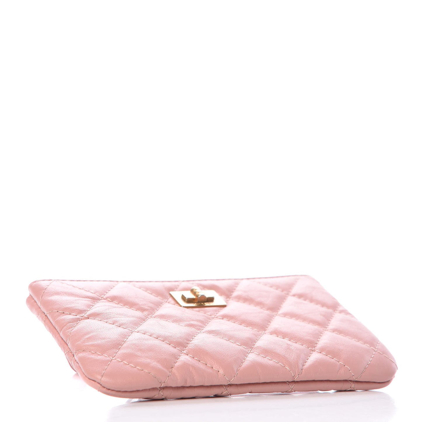 Aged Calfskin Quilted Small Reissue Cosmetic Case Light Pink
