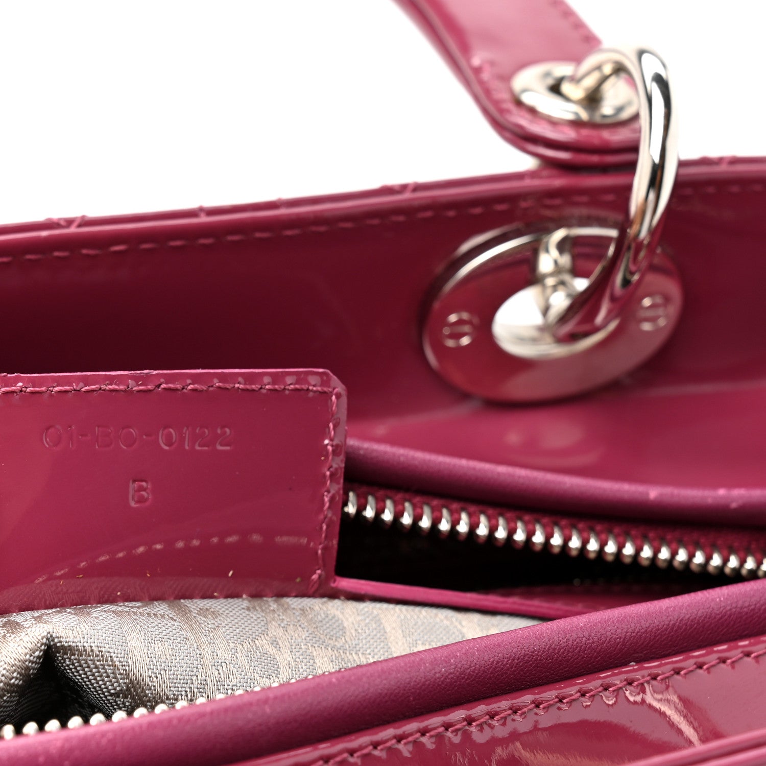 Christian Dior Patent Cannage Medium Lady Dior Dark Pink 6 of 9