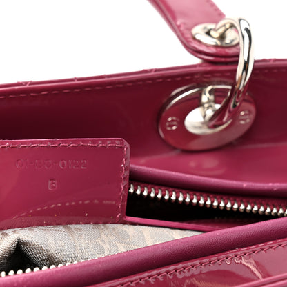 Christian Dior Patent Cannage Medium Lady Dior Dark Pink 6 of 9