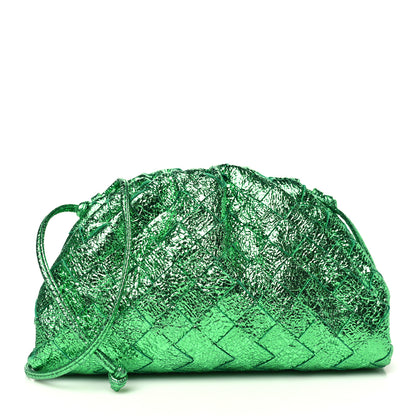 Bottega Veneta Metallic Nappa Intrecciato The Mini Pouch Parakeet 1 of 10
