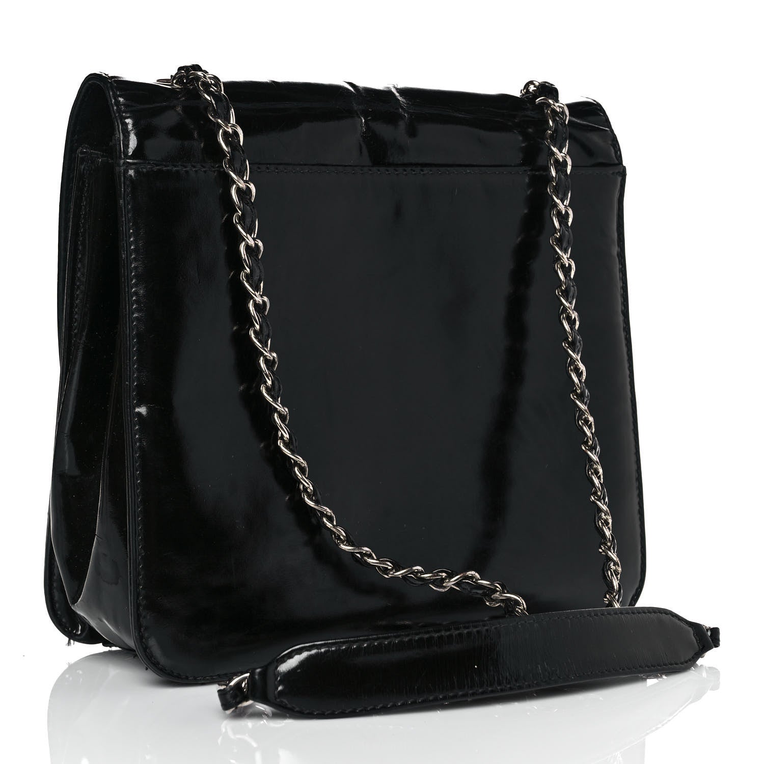 Chanel Glazed Calfskin Single Flap Black 2 of 18
