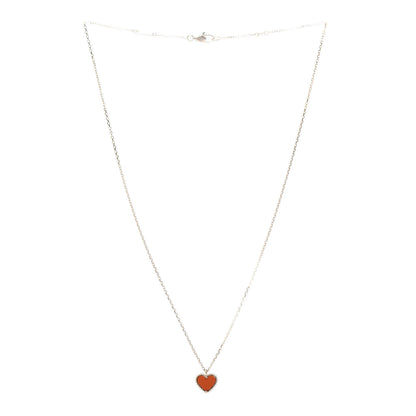 Van Cleef & Arpels 18K Rose Gold Carnelian Sweet Alhambra Heart Pendant Necklace 3 of 7