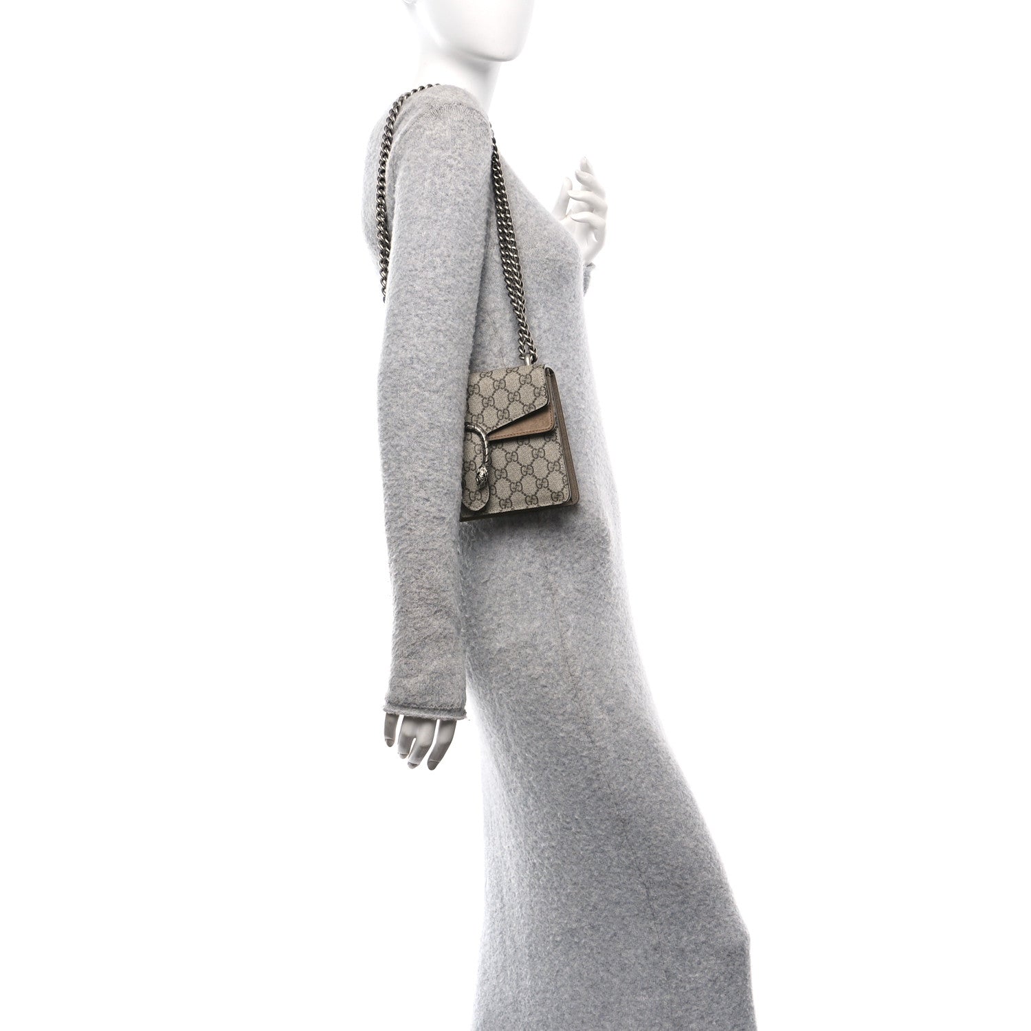 Gucci GG Supreme Monogram Mini Dionysus Shoulder Bag Taupe 2 of 10